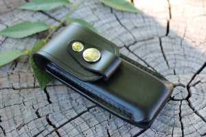 Leather case for Larger folding knife BLACK