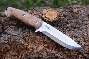 Seth Cosmo Bushcraft Nitro V Steel Maple Burl