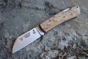 Cudeman Marinera Lockback Folder Curly Birch