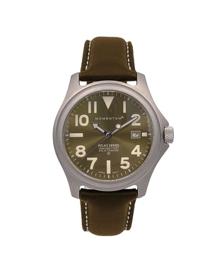 Momentum Atlas [38mm] - Green with brown leather strap