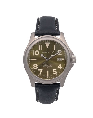 Momentum Atlas [38mm] - Green with black leather strap