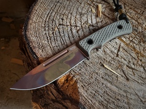 TRC Knives K1S Elmax Green Micarta APOC finish #1740