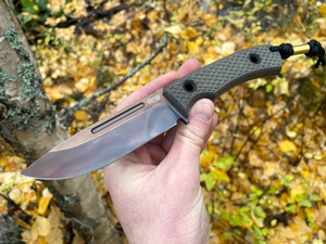 TRC Knives K1S Elmax Green Micarta APOC finish #1764