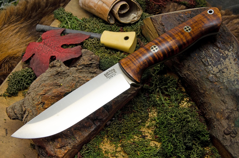 Barkriver knives Bravo 1.25 LT Rampless Dark Curly maple Black liner mosaic #2 photo