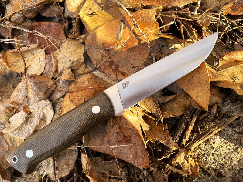Brisa Trapper 115 Green Micarta Elmax Flat