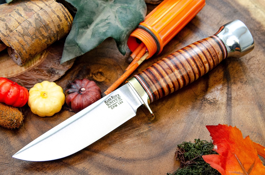 Barkriver Knives mini Manitou CPM154 Stacked leather photo