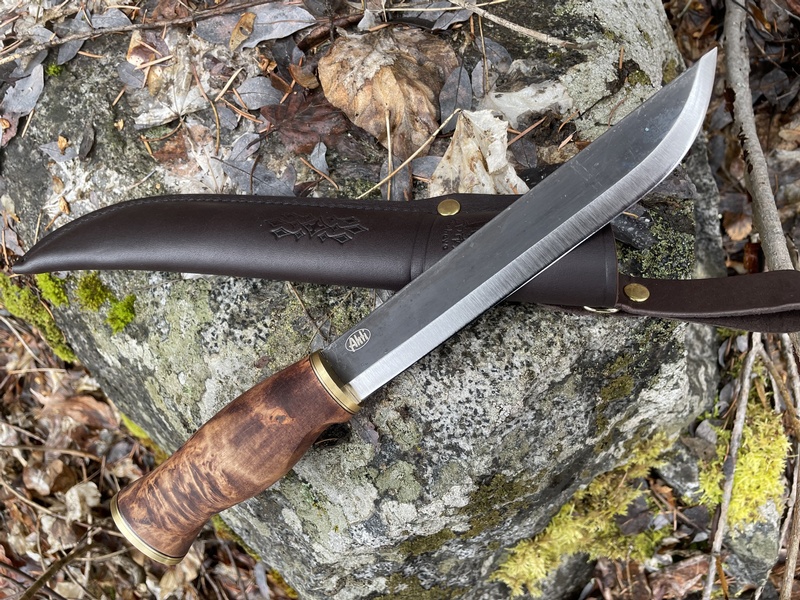 Ahti Leuku Puukko Curly Birch 180 