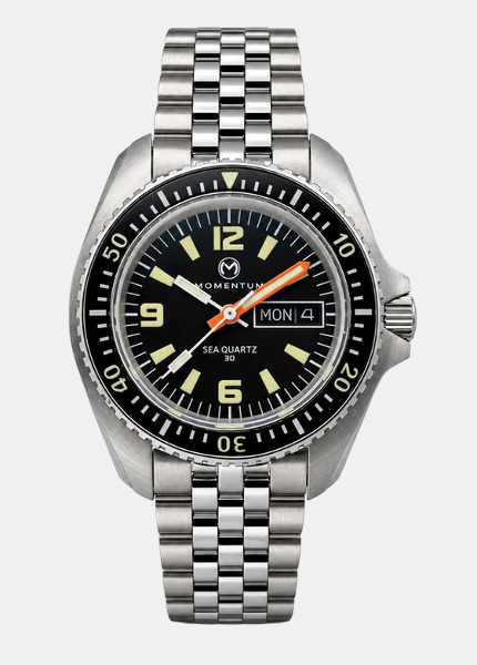 Momentum Watches Sea Quartz 30 Heritage Black Dial 38mm 